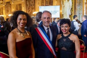 Avec Emmanuel Gregoire, Maire de Paris et Marie Claude Bottius- Participation à la Journée Nationale de la trraite, de l'esclavage et de leur abolitions. Palais du Luxembourg, 10 mai 2026